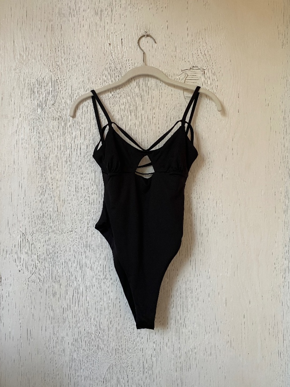 Blue Life black one piece bathing suit strappy